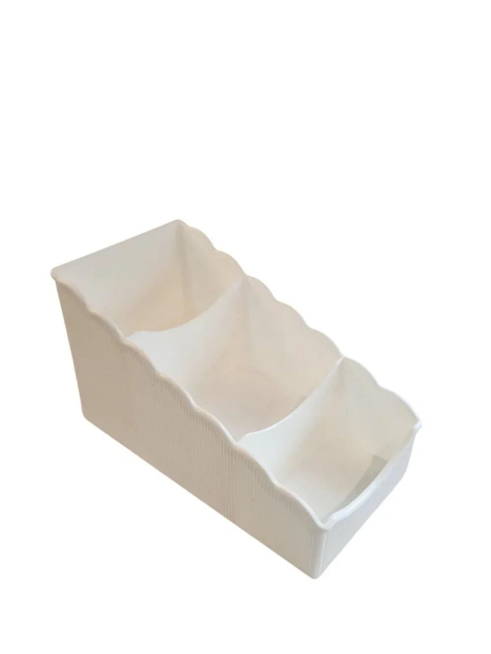 Vintage White Tupperware 3495A-2 3 Tier Spice Packet Holder Scalloped Edges
